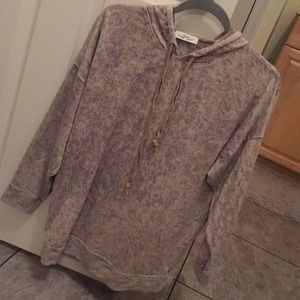 Oversized trendy acid wash hoodie
